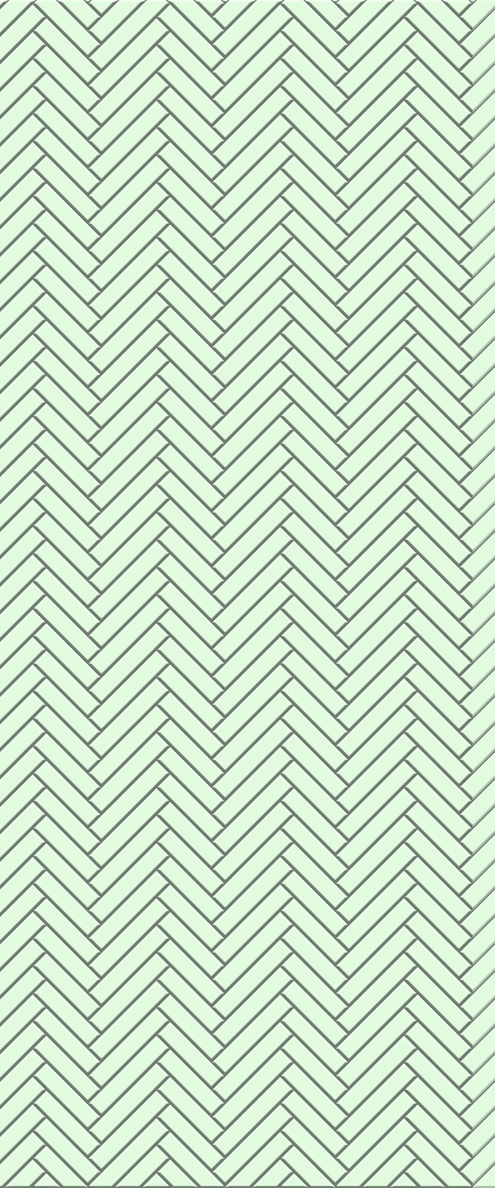 Green Single Herringbone Tile Acrylic Shower Wall Panel 2440mm x 1220mm (3mm Thick)