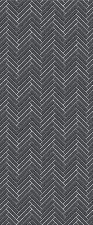 Grey Single Herringbone Tile Acrylic Shower Wall Panel 2440mm x 1220mm (3mm Thick)