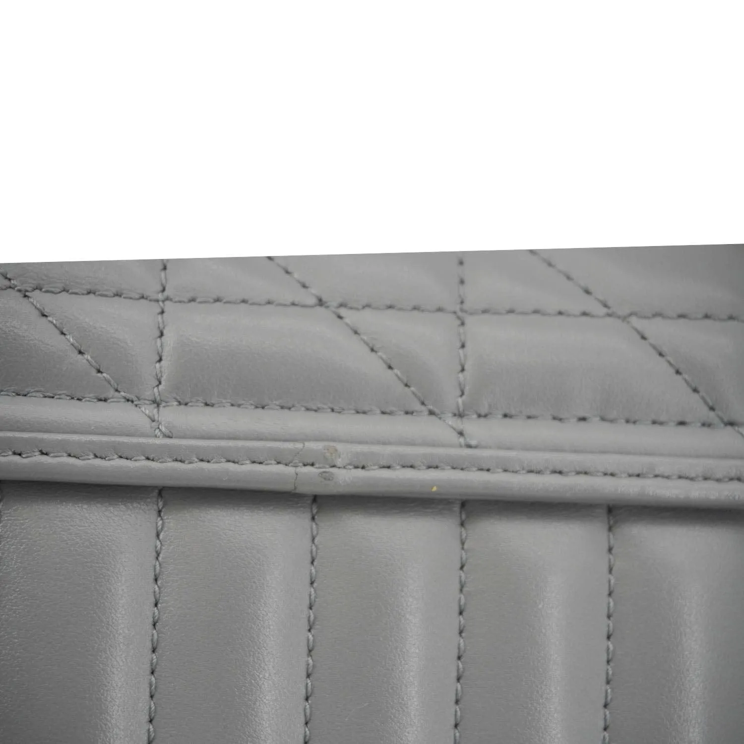 GUCCI GG Marmont Mini Matelasse Chevron Leather Shoulder Bag Gray 446744