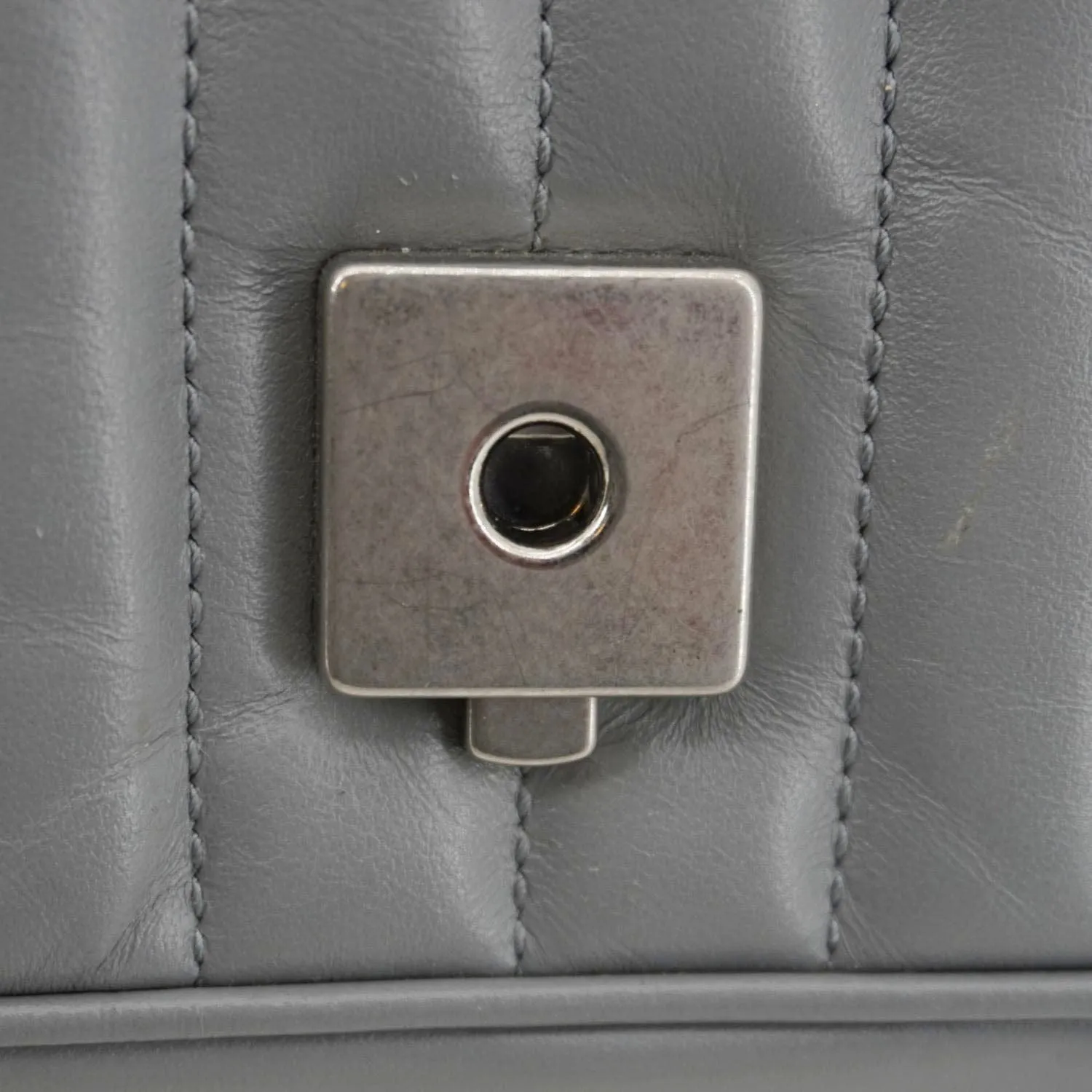 GUCCI GG Marmont Mini Matelasse Chevron Leather Shoulder Bag Gray 446744