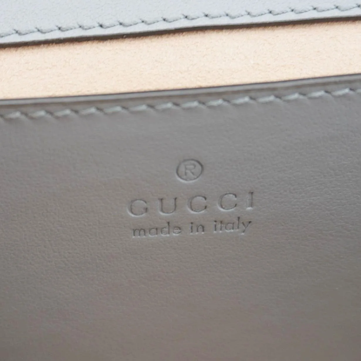 GUCCI GG Marmont Mini Matelasse Chevron Leather Shoulder Bag Gray 446744
