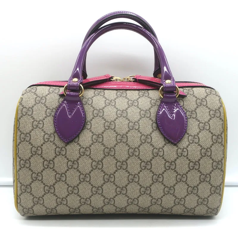 Gucci Limited Edition GG Supreme Small Boston Bag Brown with Multicolor Trim