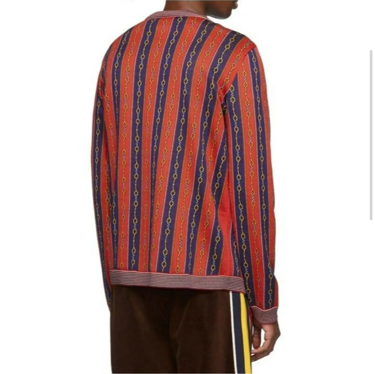 Gucci V-Neck Horsebit Chain Knit Cardigan