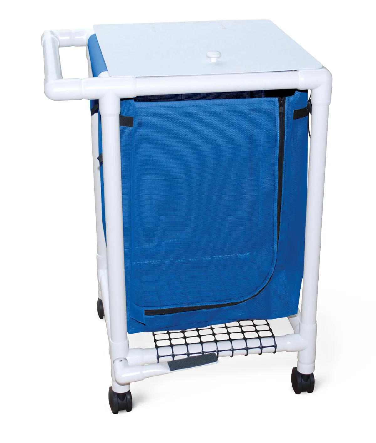 Hampers PVC Single w/Foot Pedal and Rubber Bumper Pad Lids Blue by MJM