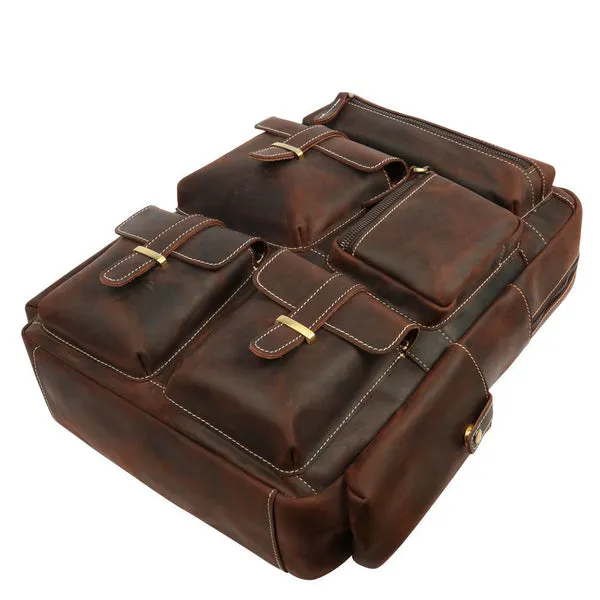Handmade Mens Leather Backpack, Vintage Backpacks for Men, Designer Backpacks
