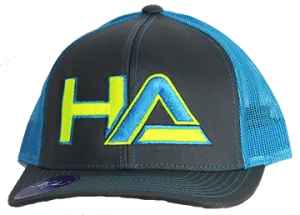 HaterZ HA Logo Snapback Hat (Neon Blue/Gray)