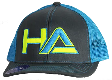 HaterZ HA Logo Snapback Hat (Neon Blue/Gray)