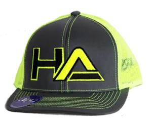 HaterZ HA Logo Snapback Hat (Neon Yellow/Gray)