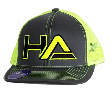 HaterZ HA Logo Snapback Hat (Neon Yellow/Gray)