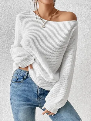 Hazel Blues® |  Honey Single Shoulder Long Sleeve Sweater