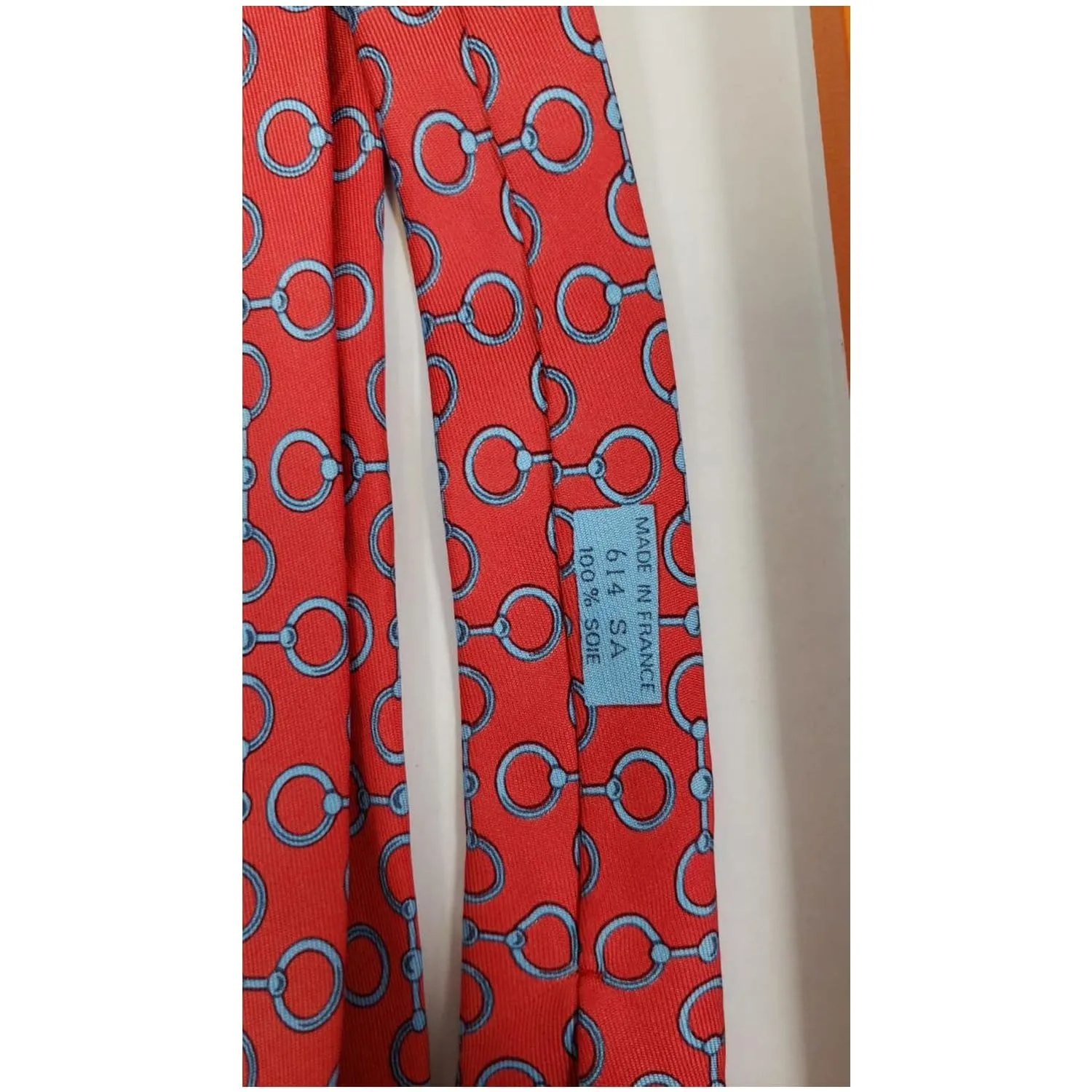 HERMES Men's Silk Neck Tie Red - 15% OFF