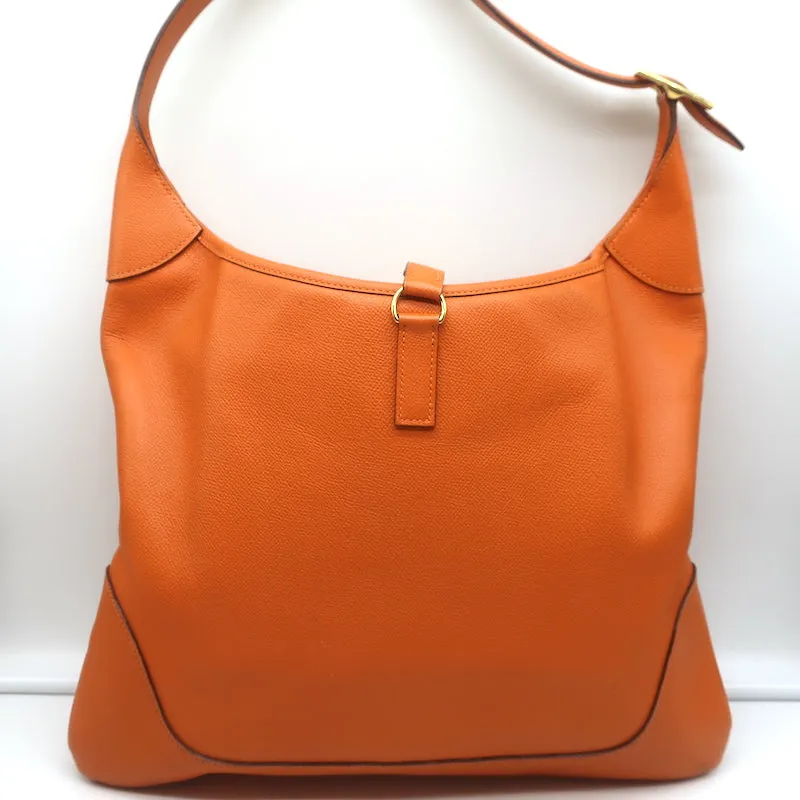 Hermes Trim 35 Hobo Orange Leather Large Shoulder Bag