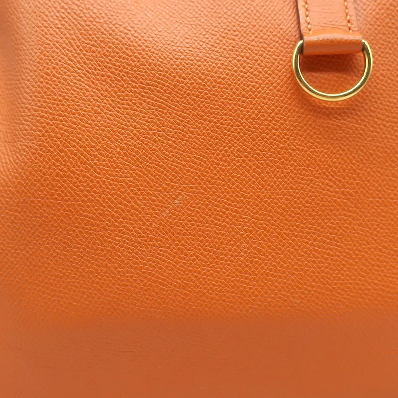 Hermes Trim 35 Hobo Orange Leather Large Shoulder Bag