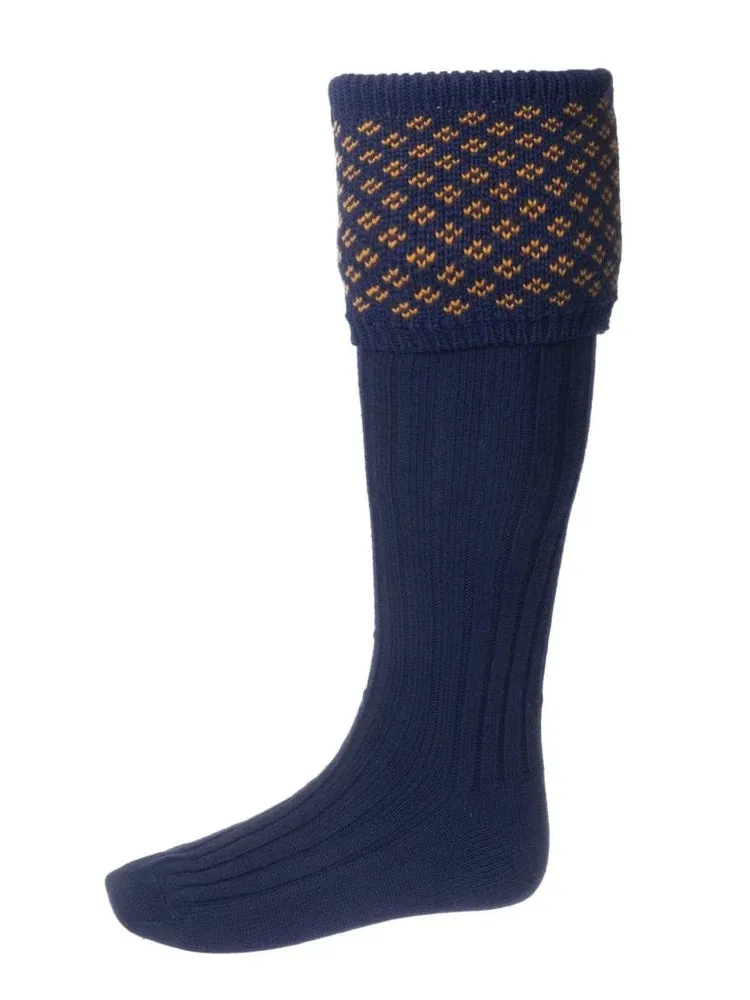 HOUSE OF CHEVIOT Boughton Shooting Socks - Mens - Navy