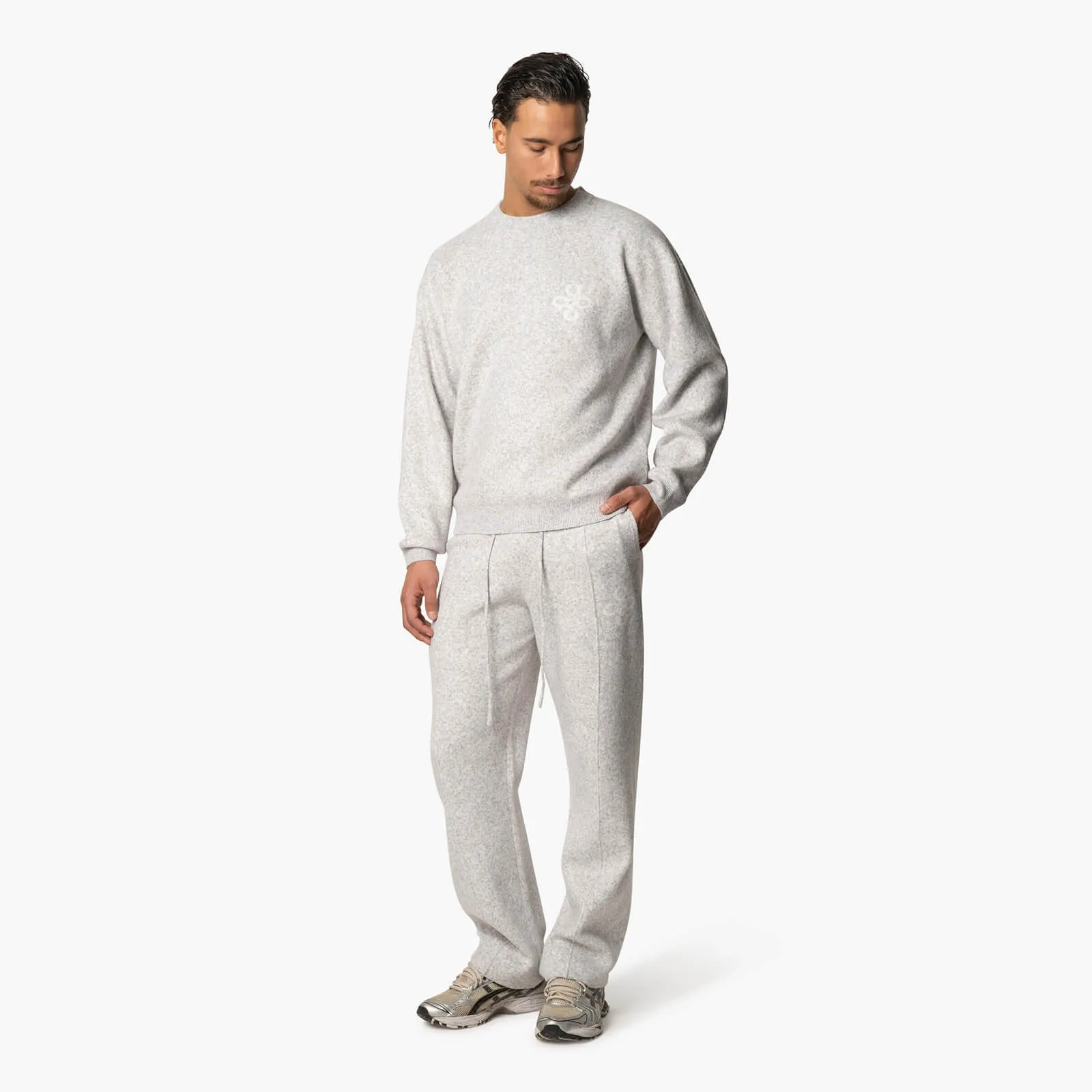INSIGNIA KNITTED SET | LIGHT HEATHER MELEE