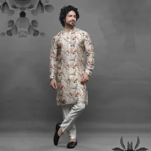 Ivory Mist Light Gray Kurta