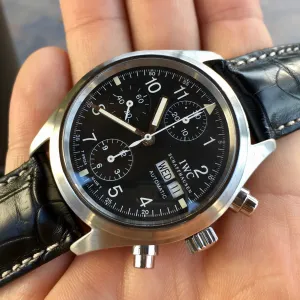 IWC Der Flieger Chronograph 3706 Pilot Steel Automatic Mens Wristwatch