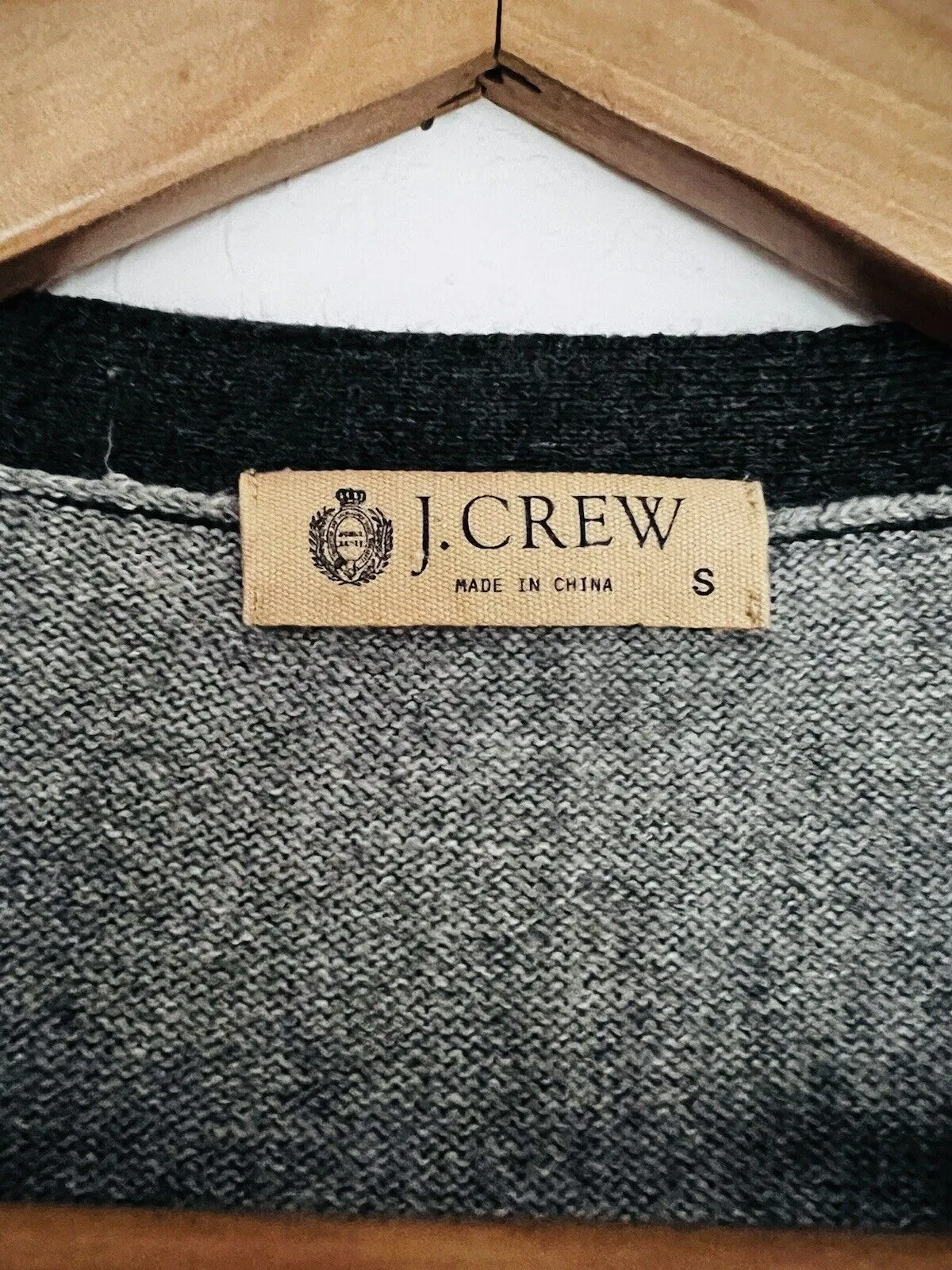 J. CREW Mens Gray Button Cardigan Sz S Cashmere Blend Pockets Grandpa Sweater
