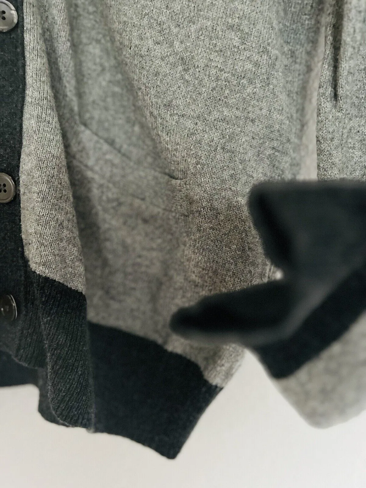 J. CREW Mens Gray Button Cardigan Sz S Cashmere Blend Pockets Grandpa Sweater
