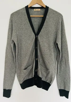 J. CREW Mens Gray Button Cardigan Sz S Cashmere Blend Pockets Grandpa Sweater