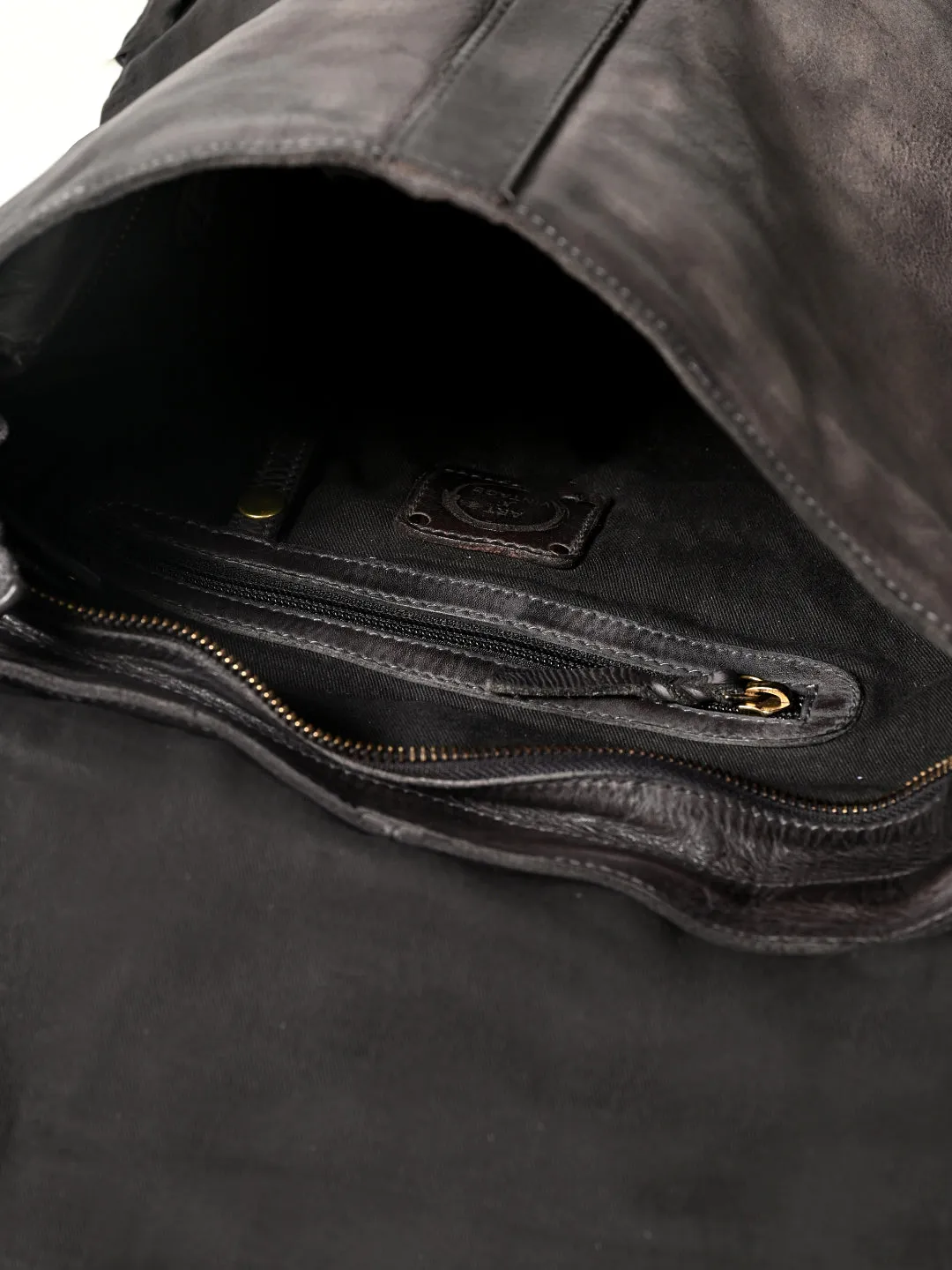 James : Real Leather Black Backpack by Art N Vintage