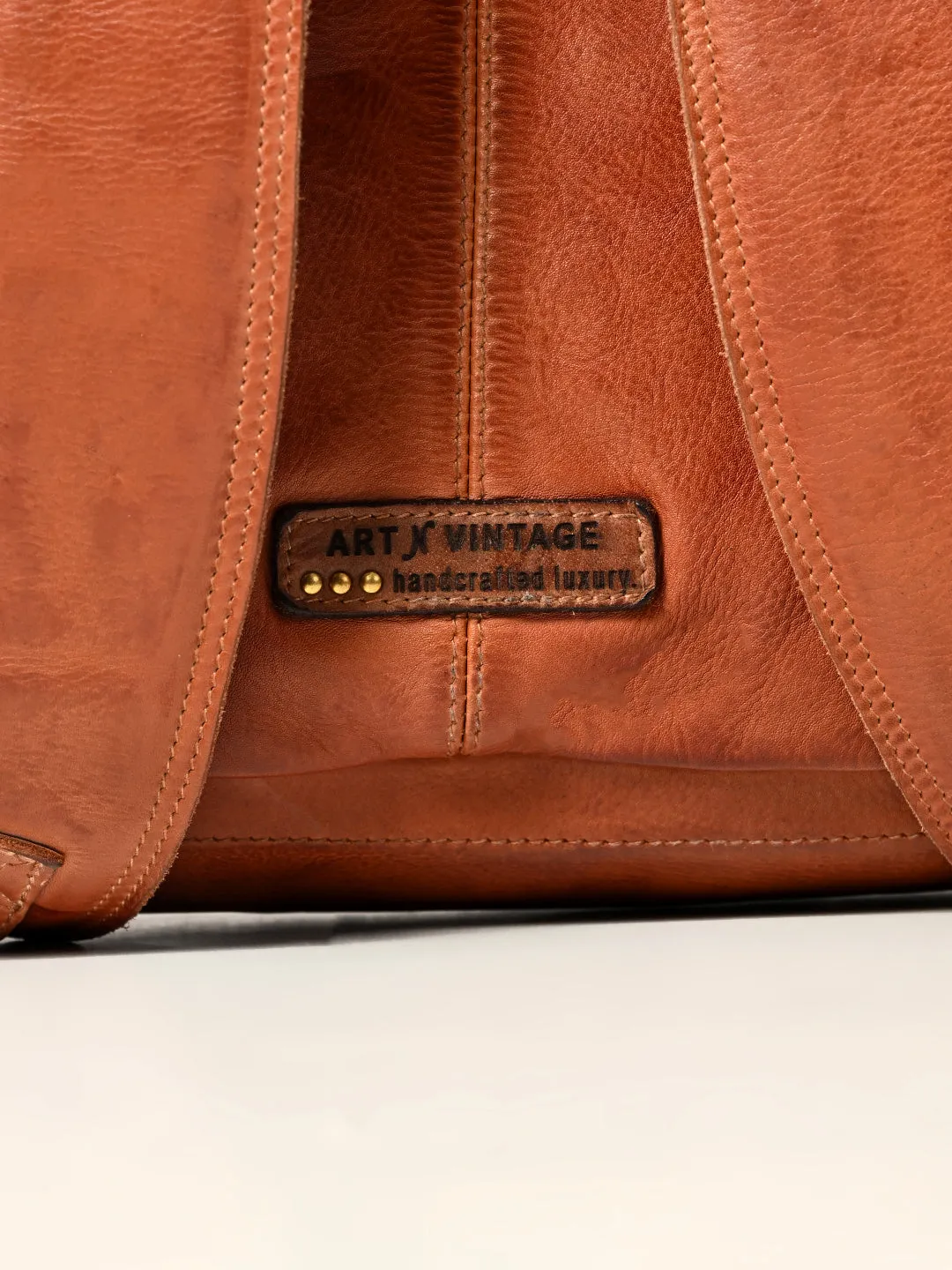 James : Real Leather Tan Backpack by Art N Vintage