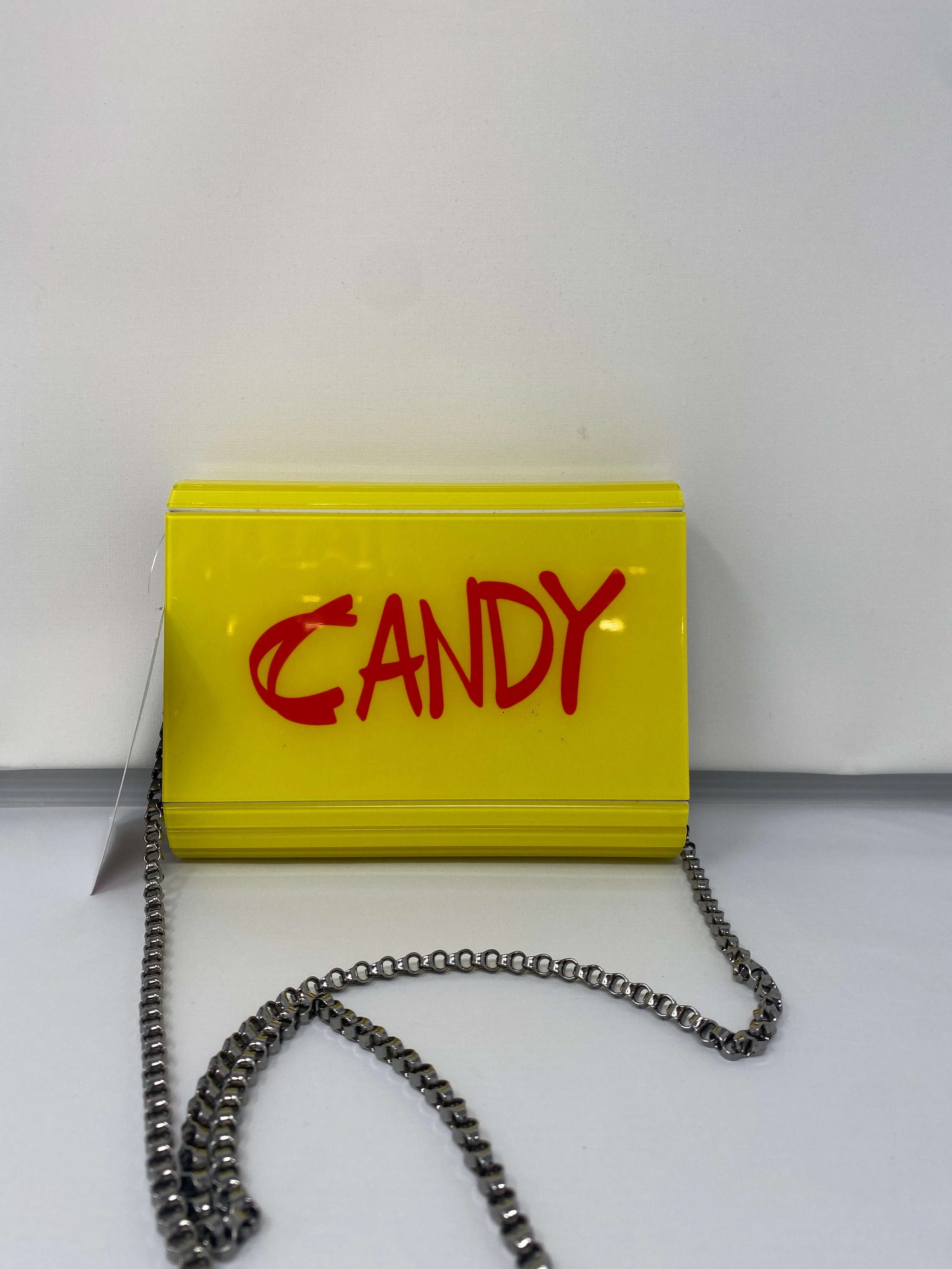 Jimmy Choo Yellow Acrylic "you are what you wear" Bag