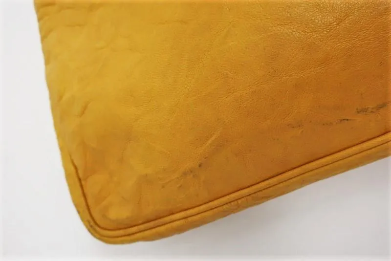 Jimmy Choo Zulu Clutch Yellow Python-Trimmed Leather Evening Bag