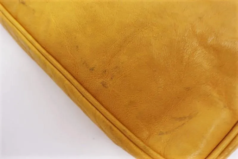 Jimmy Choo Zulu Clutch Yellow Python-Trimmed Leather Evening Bag