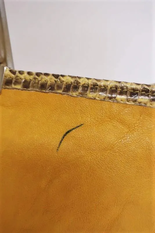 Jimmy Choo Zulu Clutch Yellow Python-Trimmed Leather Evening Bag