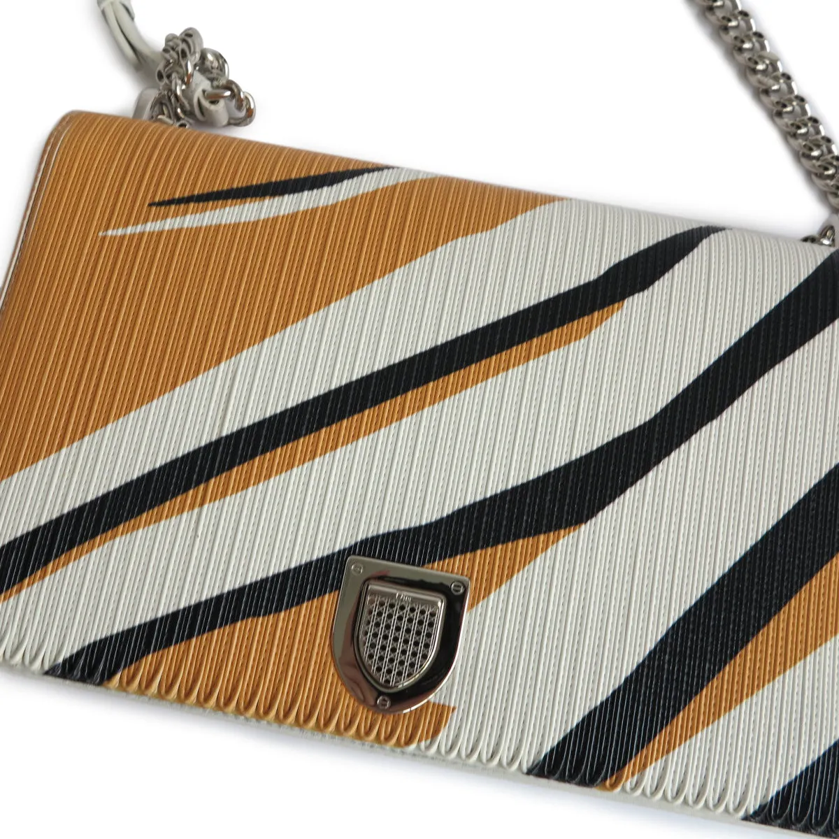 Large Diorama Bag in Mustard Yellow Calfskin