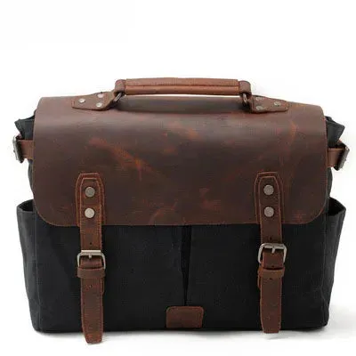 Large Men's Genuine Leather Briefcase 13" Laptop Bag Crossbody