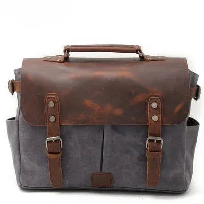 Large Men's Genuine Leather Briefcase 13" Laptop Bag Crossbody