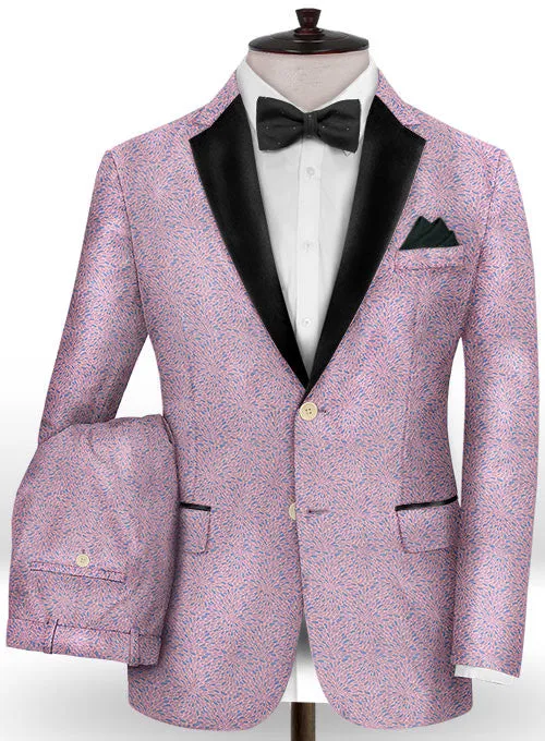 Lavender Slim Fit Prom Outfits Men Suits Designer Two Pieces Jacquard