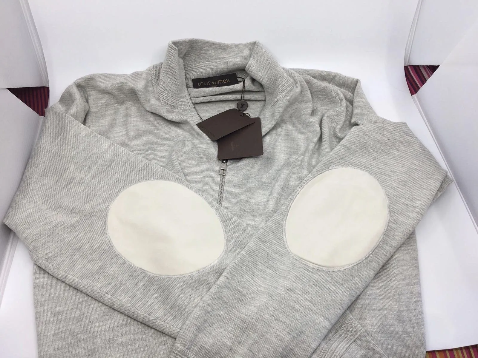 Leather Patch Cardigan