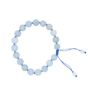 Limited ~ 9mm Burmese Blue Jadeite Men's Silk Bracelet