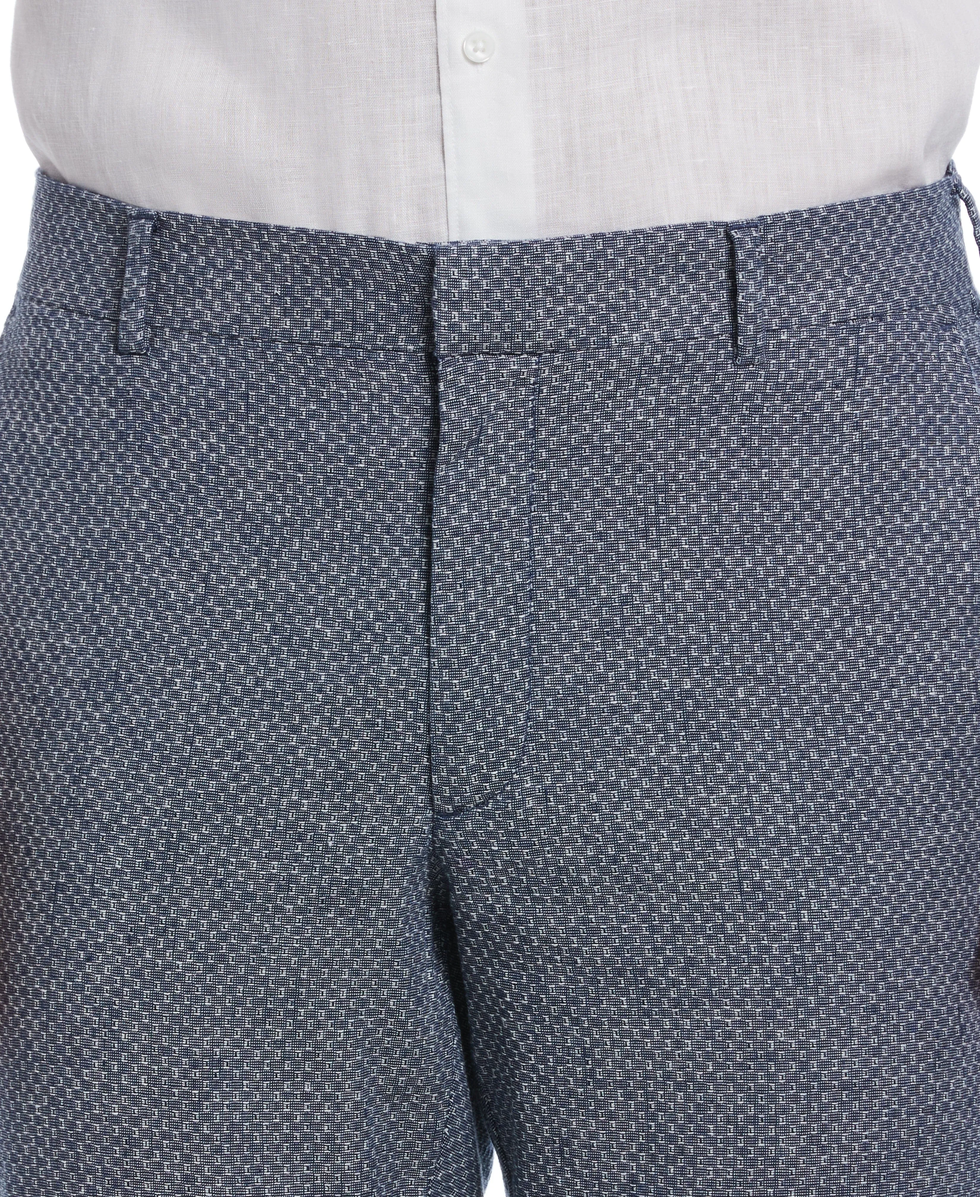 Linen Blend Flat Front Pant