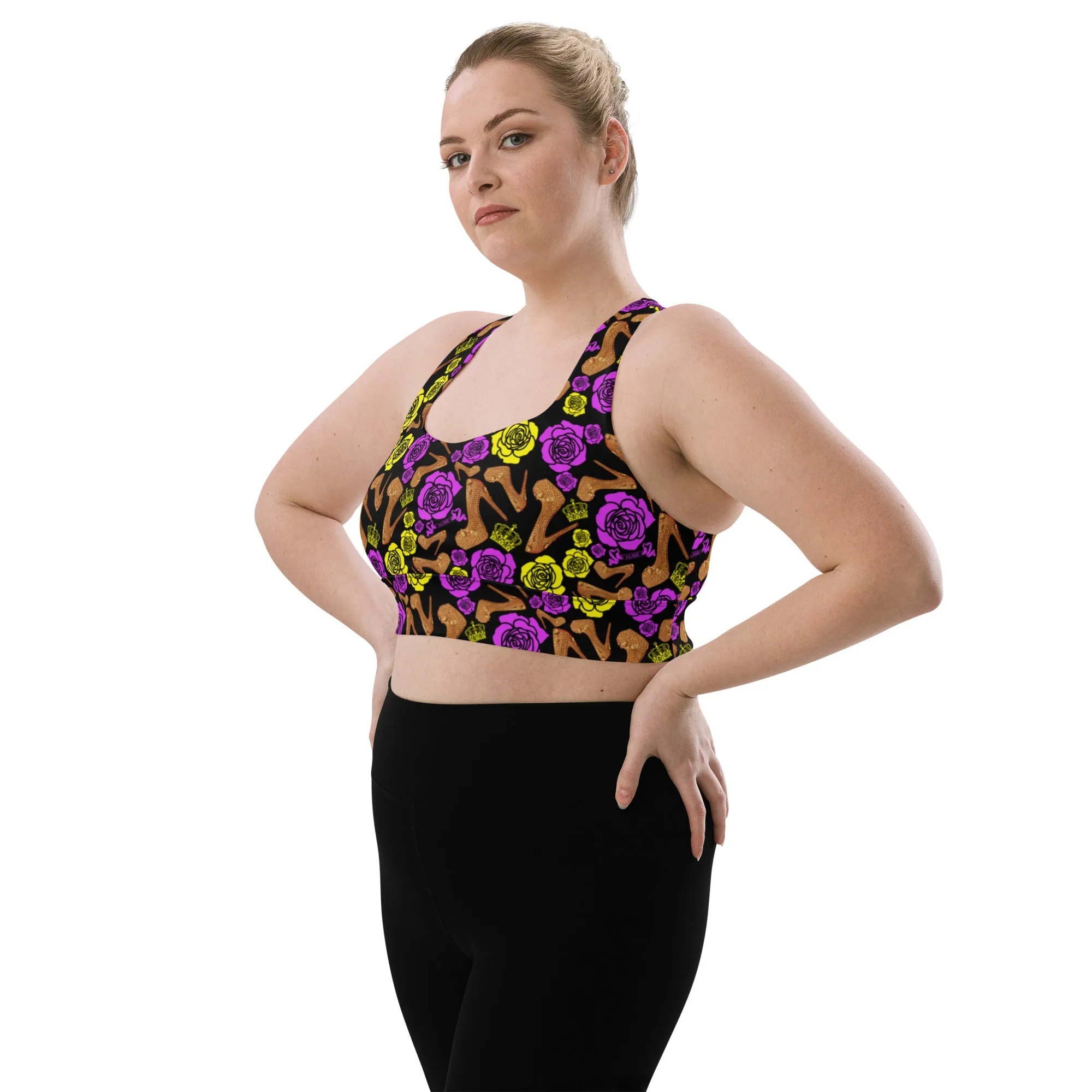 Longline sports bra 'Purple Gold'