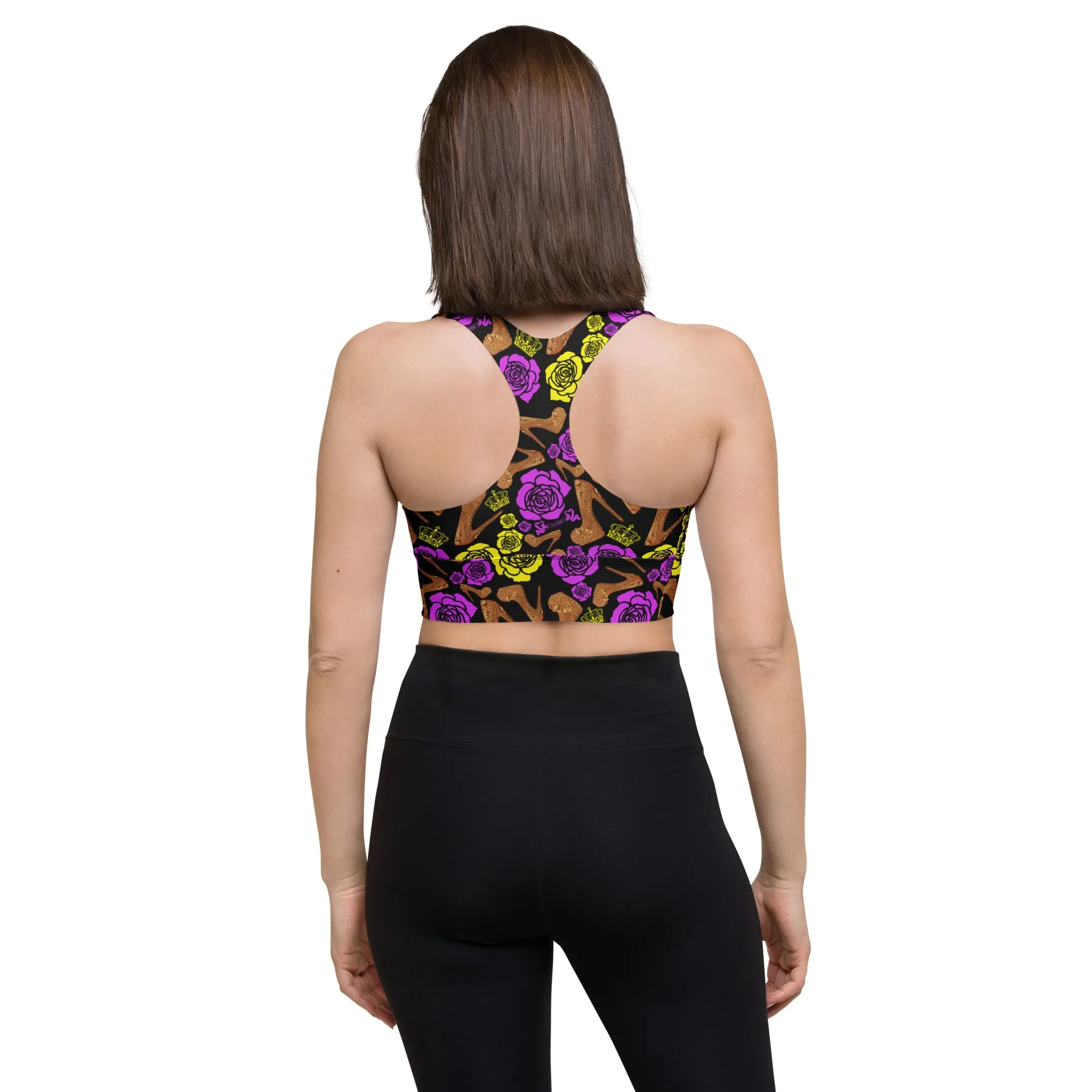 Longline sports bra 'Purple Gold'