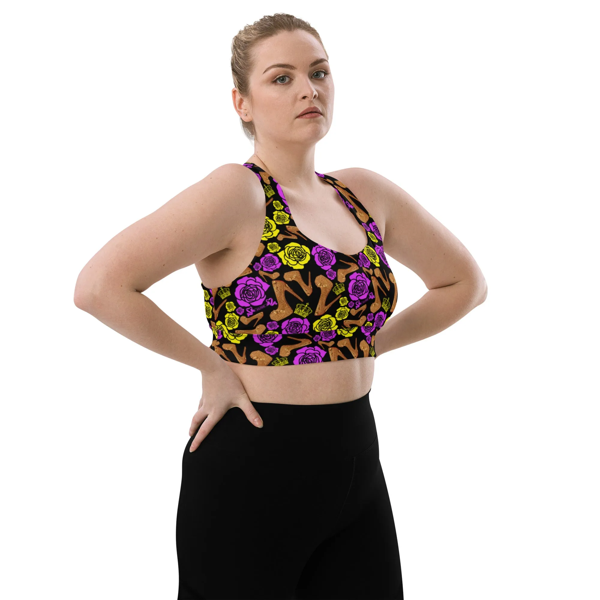 Longline sports bra 'Purple Gold'