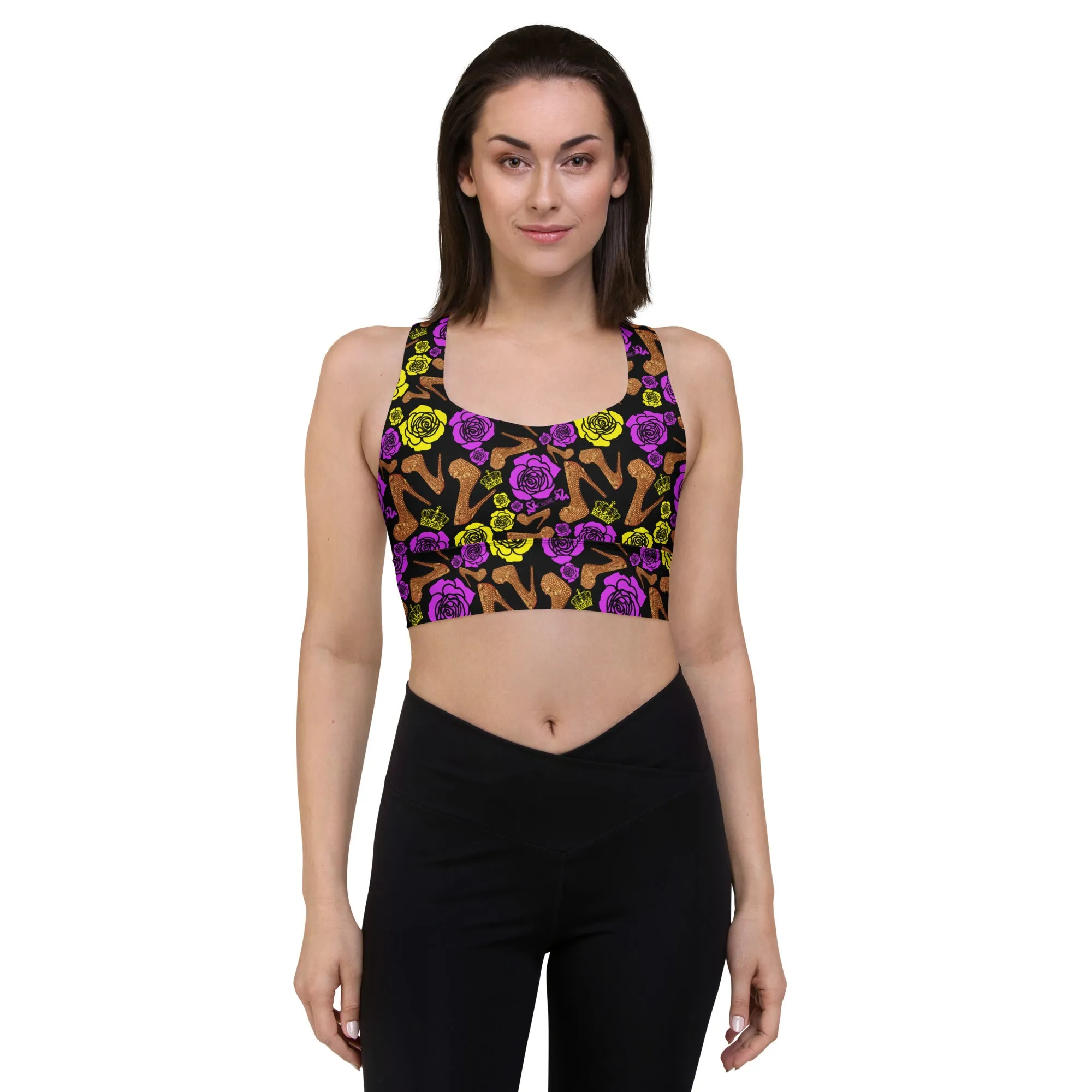 Longline sports bra 'Purple Gold'