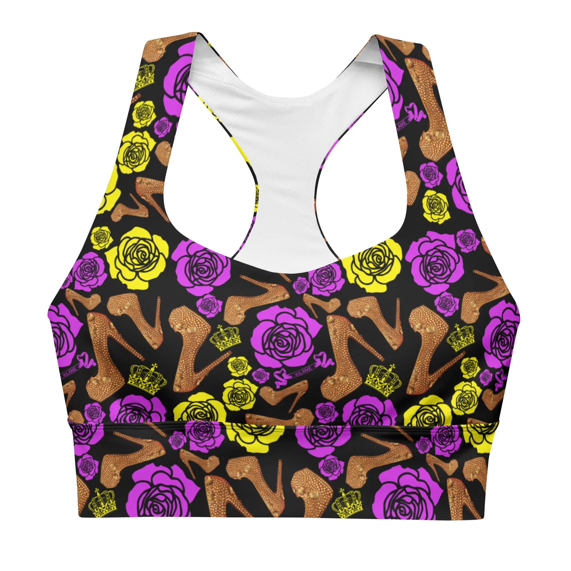 Longline sports bra 'Purple Gold'