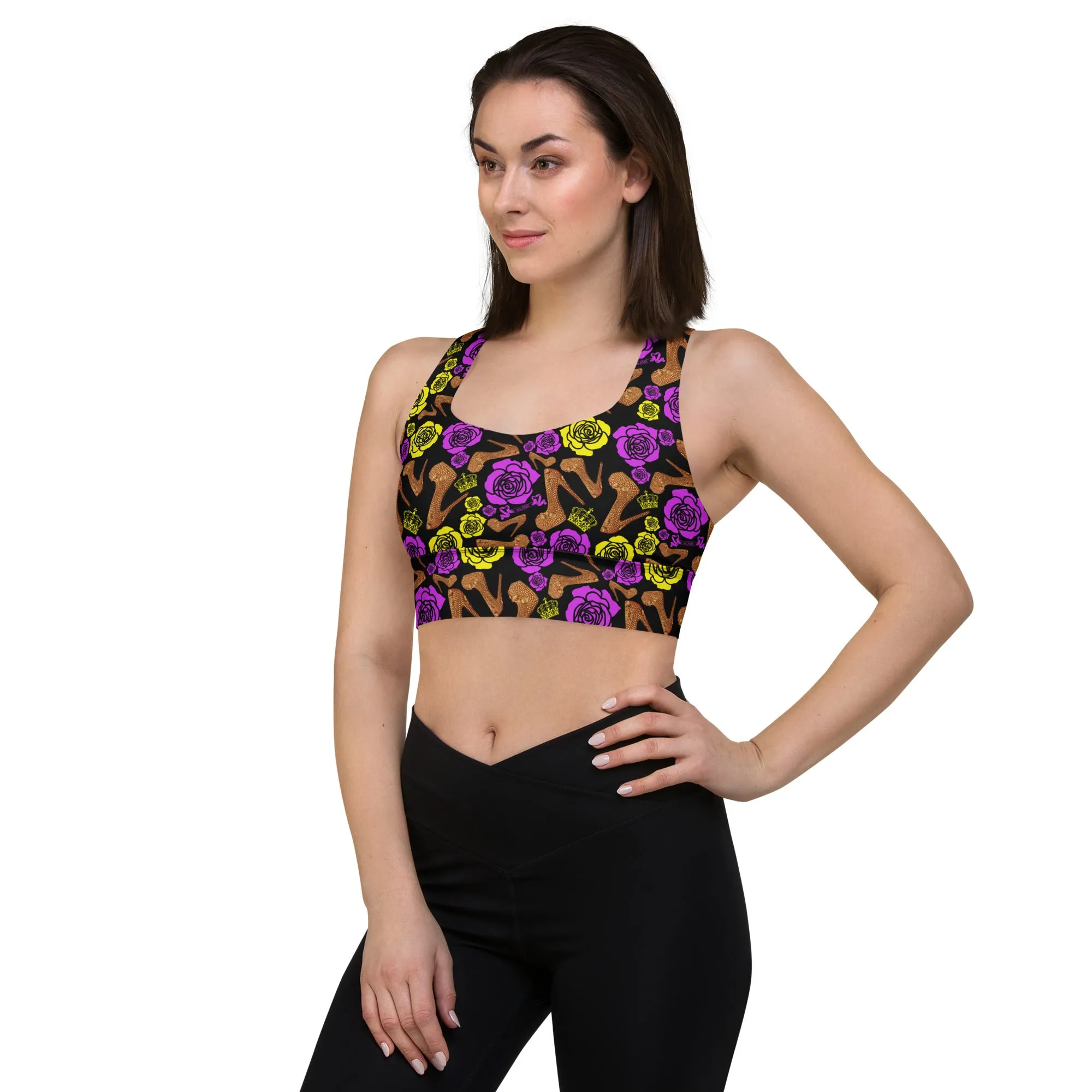 Longline sports bra 'Purple Gold'