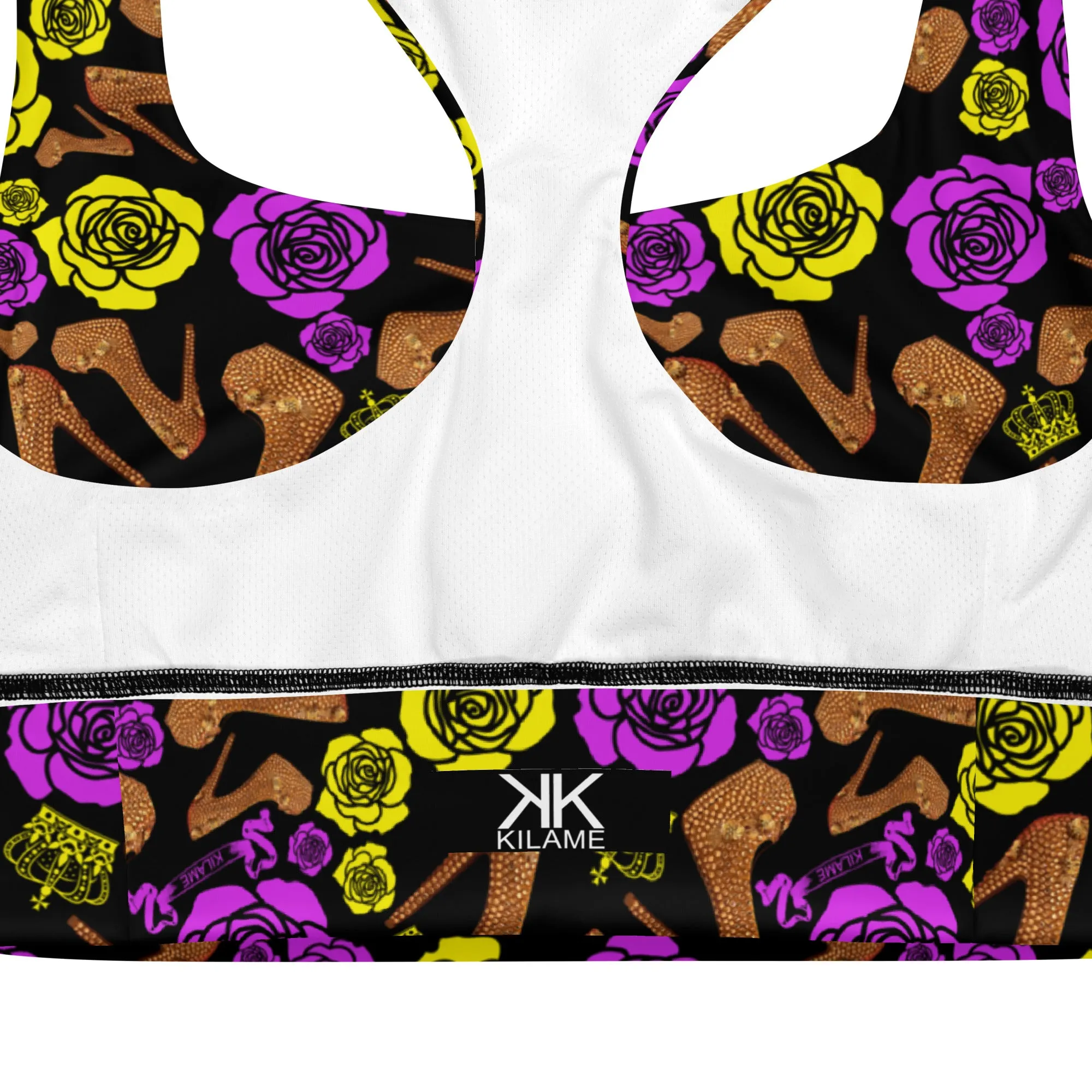 Longline sports bra 'Purple Gold'