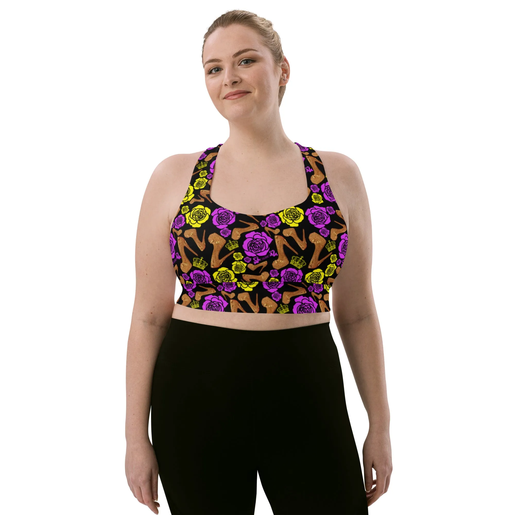 Longline sports bra 'Purple Gold'