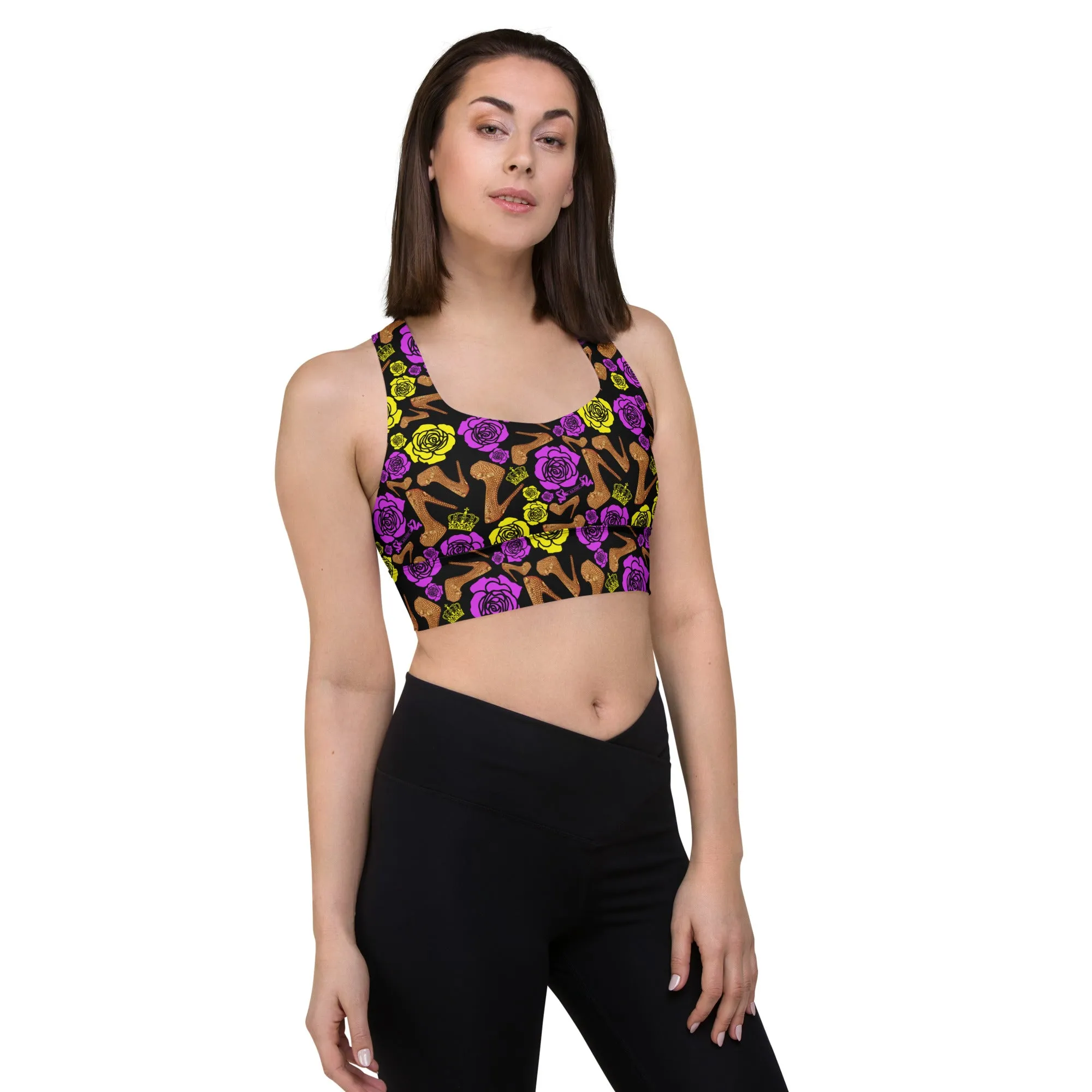 Longline sports bra 'Purple Gold'