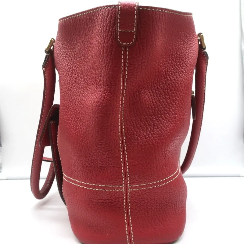 Loro Piana Globe Bag Red Grained Leather Large Shoulder Bag
