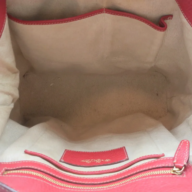 Loro Piana Globe Bag Red Grained Leather Large Shoulder Bag