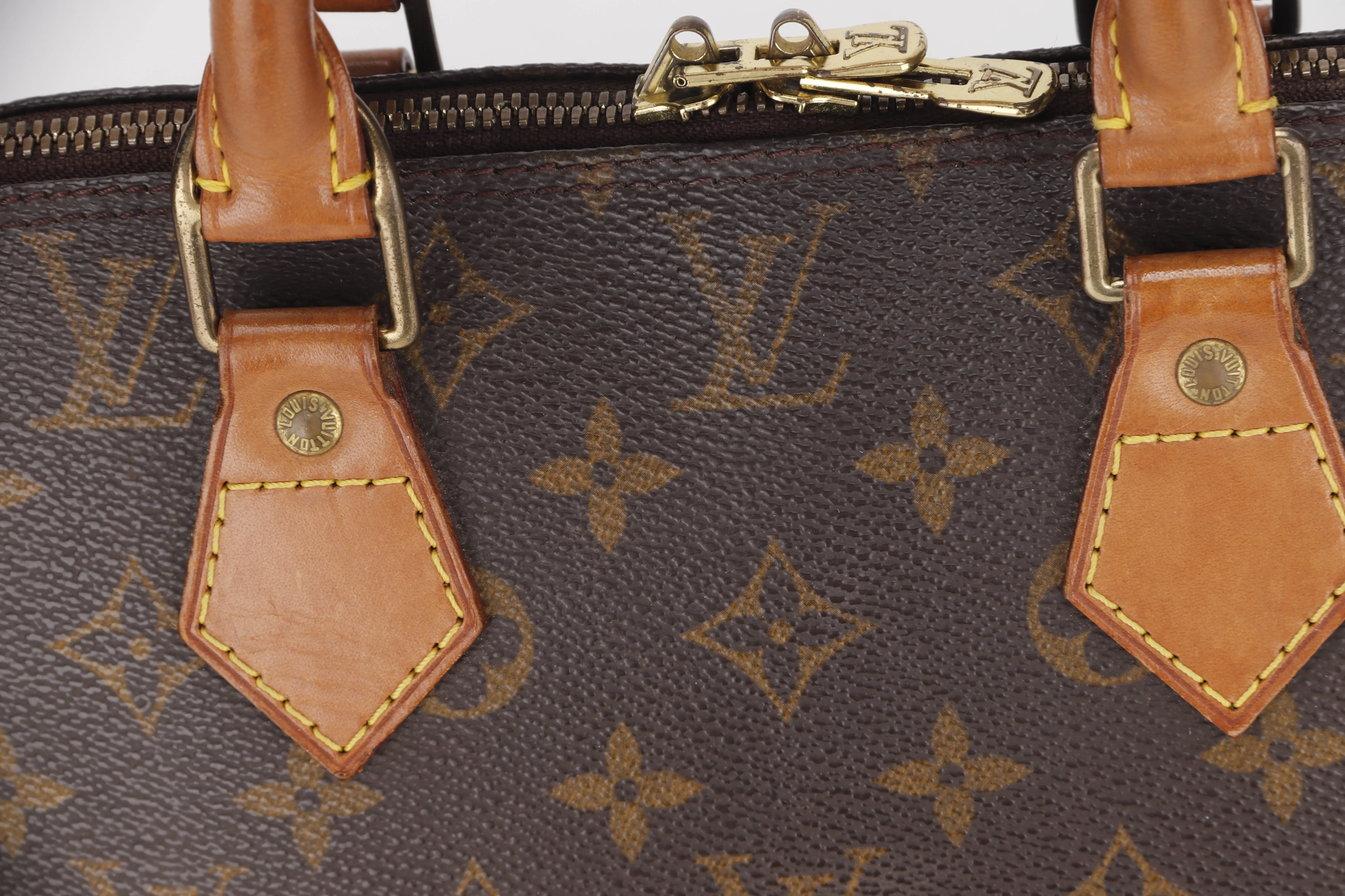 LOUIS VUITTON ALMA PM BROWN MONOGRAM CANVAS GOLD HARDWARE, NO STRAP & DUST COVER