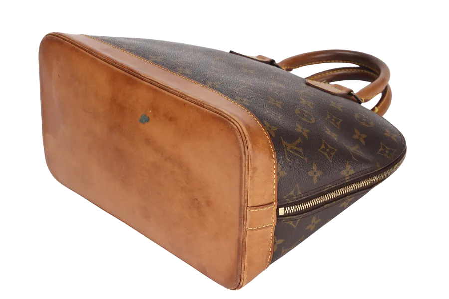 LOUIS VUITTON ALMA PM BROWN MONOGRAM CANVAS GOLD HARDWARE, NO STRAP & DUST COVER